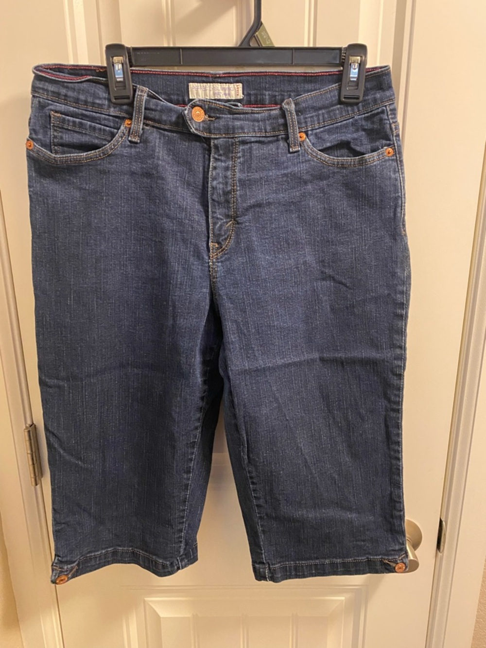 Levis Jeans 14 Capri Length 548 Perfectly Slimming Stretch Dark Blue Denim 2008